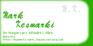 mark kesmarki business card