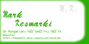 mark kesmarki business card